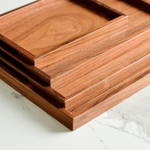 Wooden pallet wooden rectangular walnut solid wood hotel dinner plate tea tray baked pizza steak square plate
