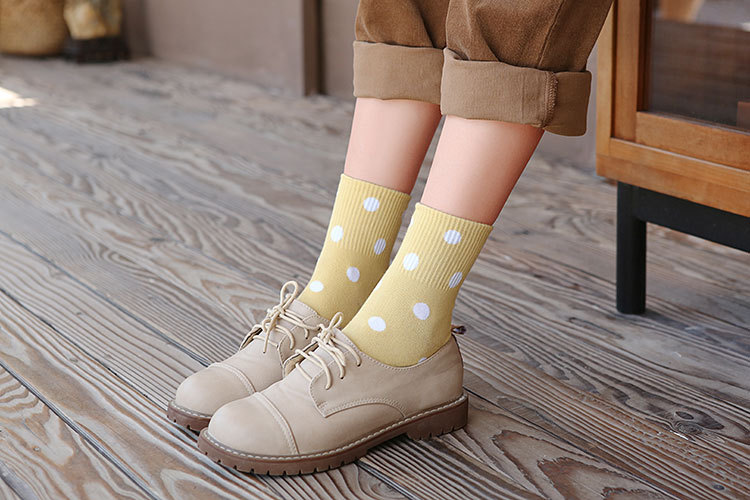 Winter polka dot cotton socks  NSFN9363