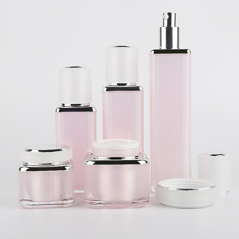 现货圆角方瓶高档50g化妆瓶套装化妆品瓶120ml乳液瓶亚克力护肤瓶