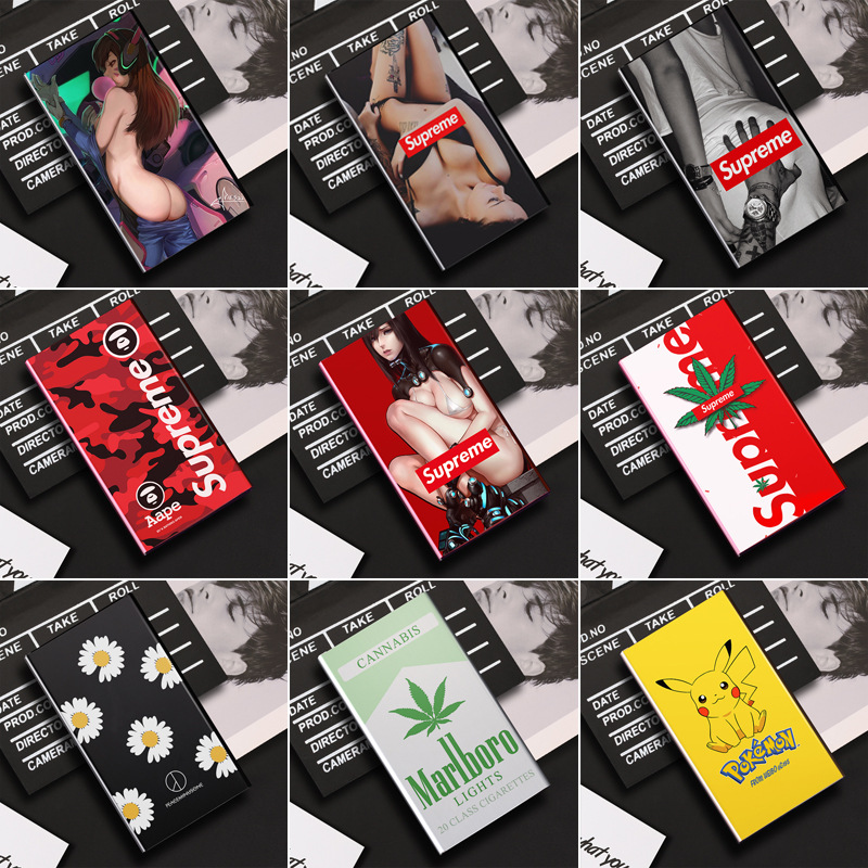 20支裝超薄自動彈蓋鋁合金潮牌SUP滑蓋粗細香煙盒軟硬包散裝通用