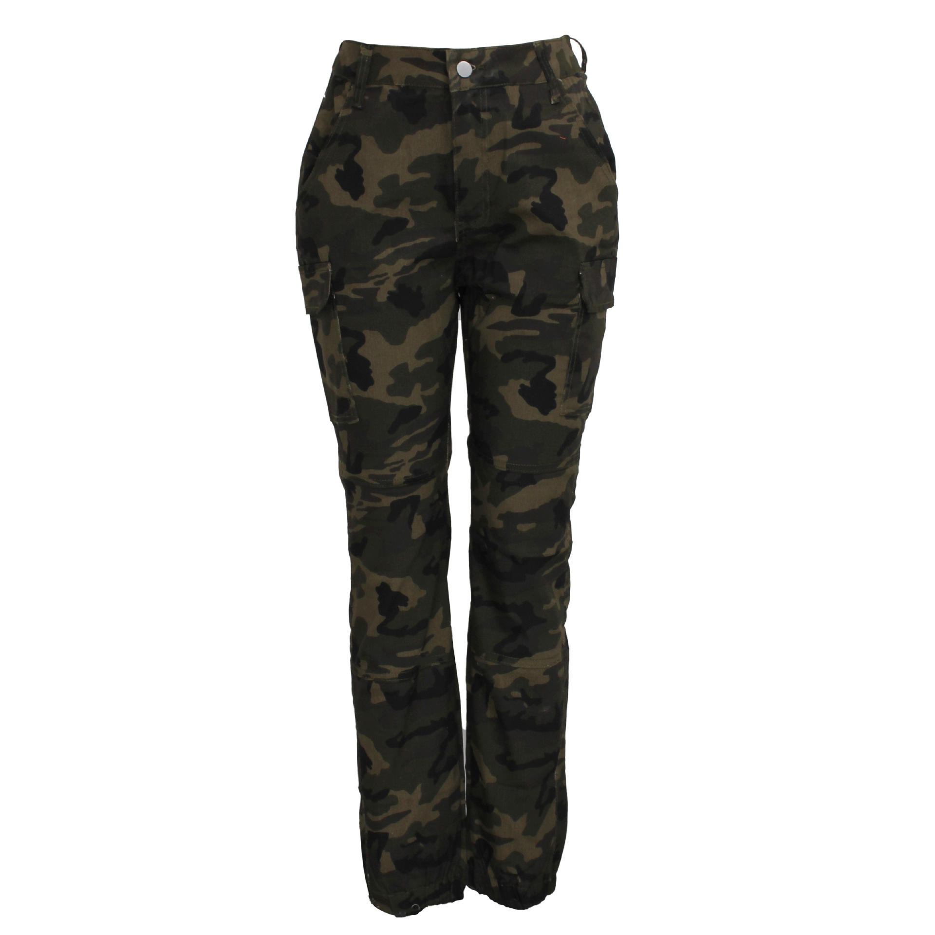 Robe femme slim imprimé camouflage décontracté petit pied pantalon_voghion.com