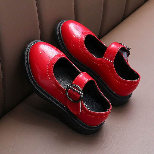Children's Leather Shoes Spring and Autumn New Girls Princess Shoes Performance Shoes Black Girls Small Leather Shoes Single Shoes Baby Girls Shoes