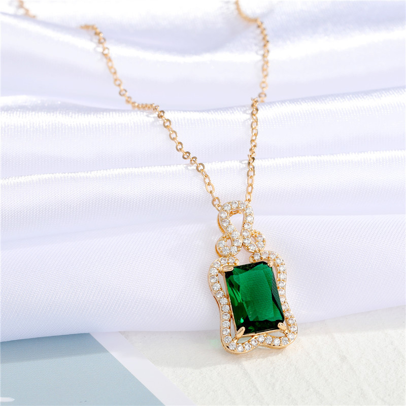 new rainbow color diamond imitation gem pendant necklace