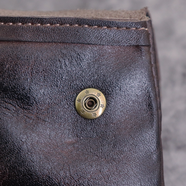 New Plant Tanned Leather Zero Wallet for Women's Minimalist Cover Style Large Capacity Card Storage Used Wrinkle Bag_voghion.com