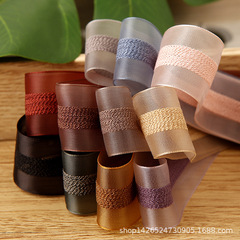 Neoprene double-sided snow gauze hair accessories clothing shoes flower gift box bouquet packaging with satin edge net snow gauze ribbon