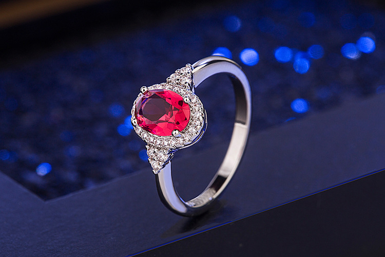 European and American style diamond zircon ruby ring fashion jewelrypicture1