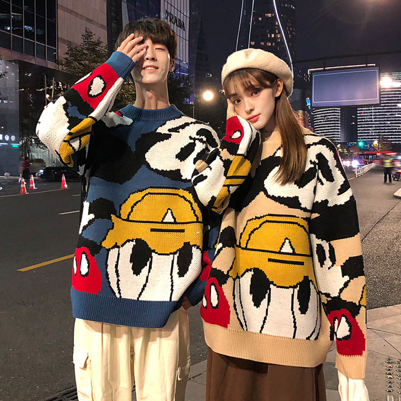 Cartoon sweater Hong Kong style couple w...