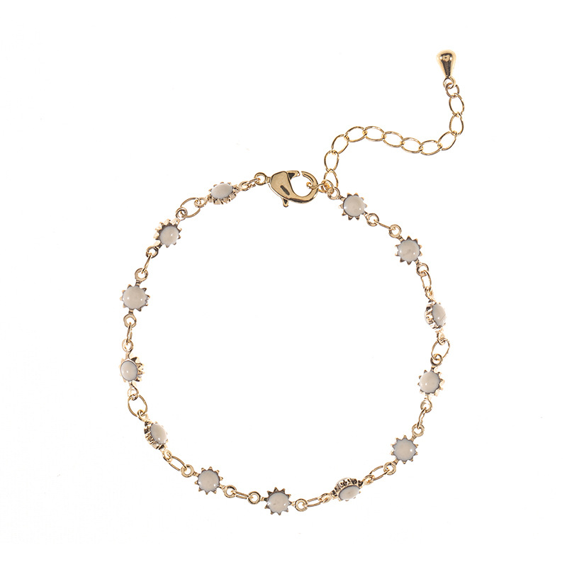 Pastoral Flower Copper Enamel Plating Bracelets 1 Piece