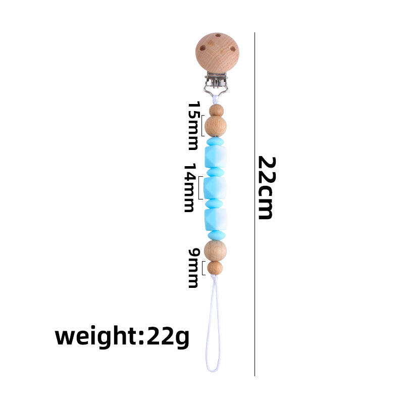 Suministros para bebés nuevo clip de chupete de haya DIY creativo de dos colores de silicona octogonal cuentas de juguete mordedor chupete cadena
