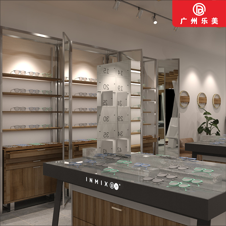 定制新款免漆眼镜展示柜台眼镜店货架中岛柜展柜陈列柜子厂家定做