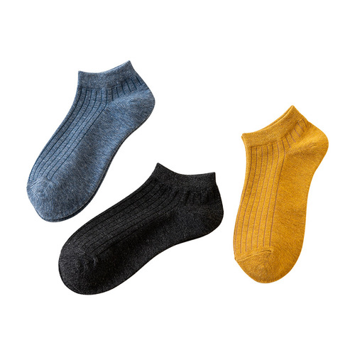 Socks for women spring and summer short tube boat socks versatile retro forest solid color socks trendy ins short tube cotton socks for women