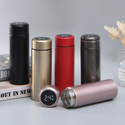 Selling intelligence vacuum cup Simplicity business affairs Portable Gift Cup 304 Stainless steel Temperature Water cup customized