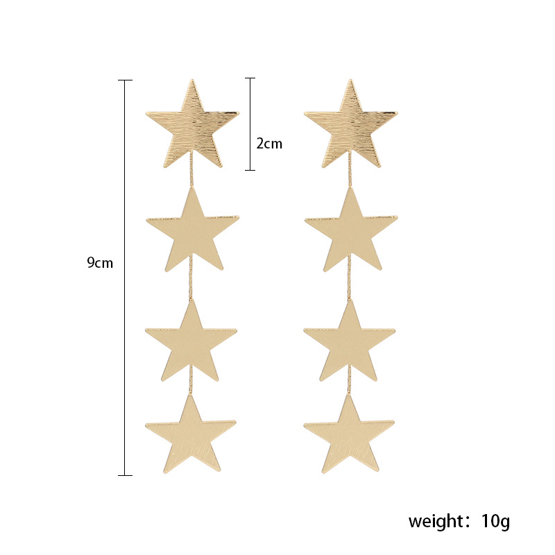 Korean Long Star Tassel  Trend Fashion Ladies  Alloy Earrings Wholesale Nihaojewelry display picture 1