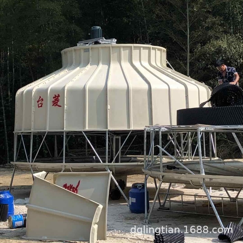 现货逆流式圆形玻璃钢纤维冷却水塔400T 化工应用 冷却塔生产厂家