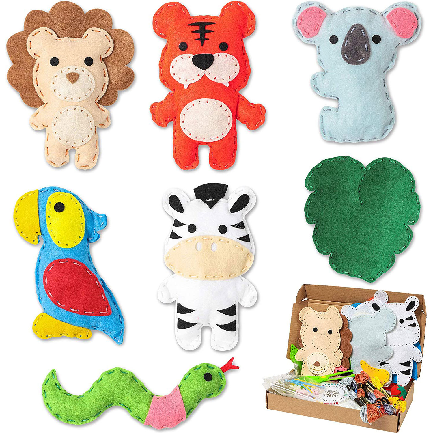 children DIY sewing technology gift suit Forest animal felt sewing Material package tool kit