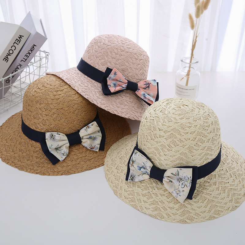 Women's Basic Lattice Bow Knot Bowknot Flat Eaves Straw Hat display picture 20