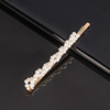 Woven hair accessory handmade, hairgrip from pearl with bow, hairpins, Korean style, internet celebrity, simple and elegant design