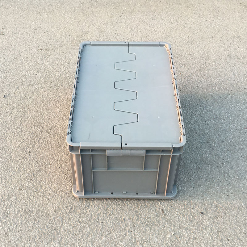 厂家直销 外径600*400*280防尘物流箱 翻盖物流箱 带盖塑料箱