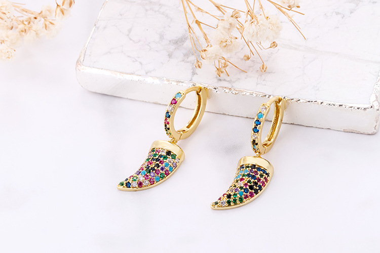 10g Weight Zircon Inlay Material Earrings Classification Housewarming, Anniversary, Business, Wedding, Travel, Birthday, Festival Occasion Copper Material Geometric Pattern Women'S Gender Plating Design Fashion Style Copper Plating Geometric Zircon 11