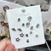 Accessory, silver needle, fashionable earrings, universal set, suitable for import, silver 925 sample