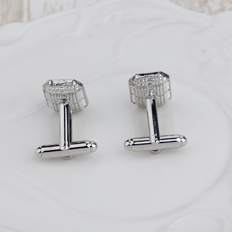 New Creative All-match Colorful Glass Diamond Cufflinks display picture 4