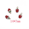 Fruit three dimensional strawberry, metal earrings with accessories, pendant, handmade