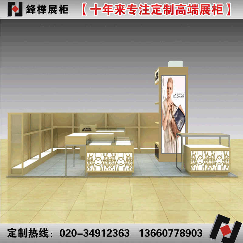 来图量身订做女士皮鞋展柜  鞋袜展示柜   精品鞋店展示台