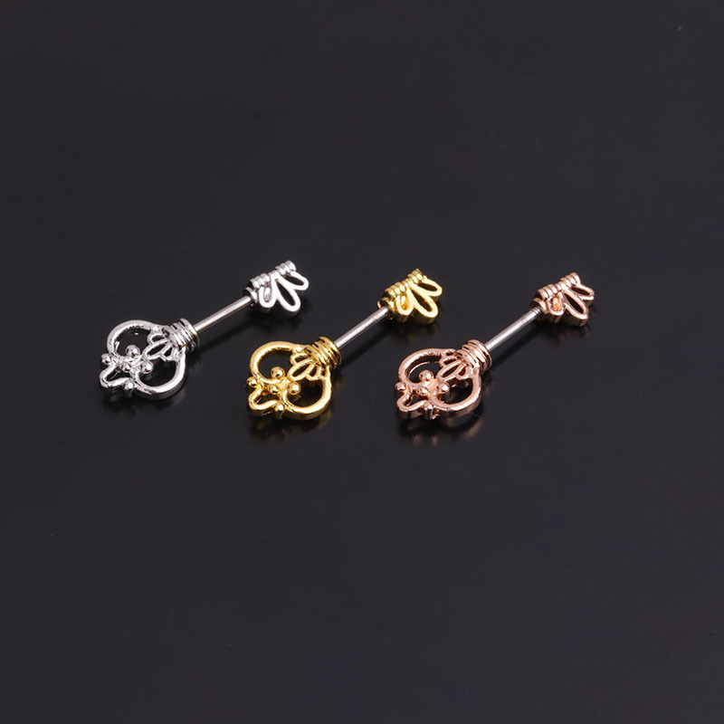 Ear Cartilage Rings & Studs Lady Flower 316 Stainless Steel  Copper Inlaid Zircon display picture 8