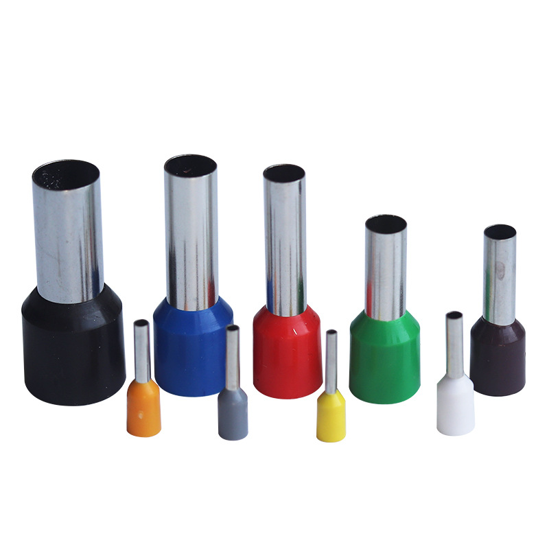 紫铜插针VE0308欧式冷压端子E1008管形预绝缘接线端子针型 铜线耳