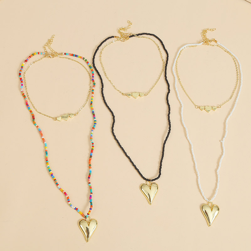 Bhmische lange Liebes reis perlen mehr schicht ige Halskette Europische und amerikanische kreative hand gefertigte Perlen Farb anhnger Schmuckpicture2