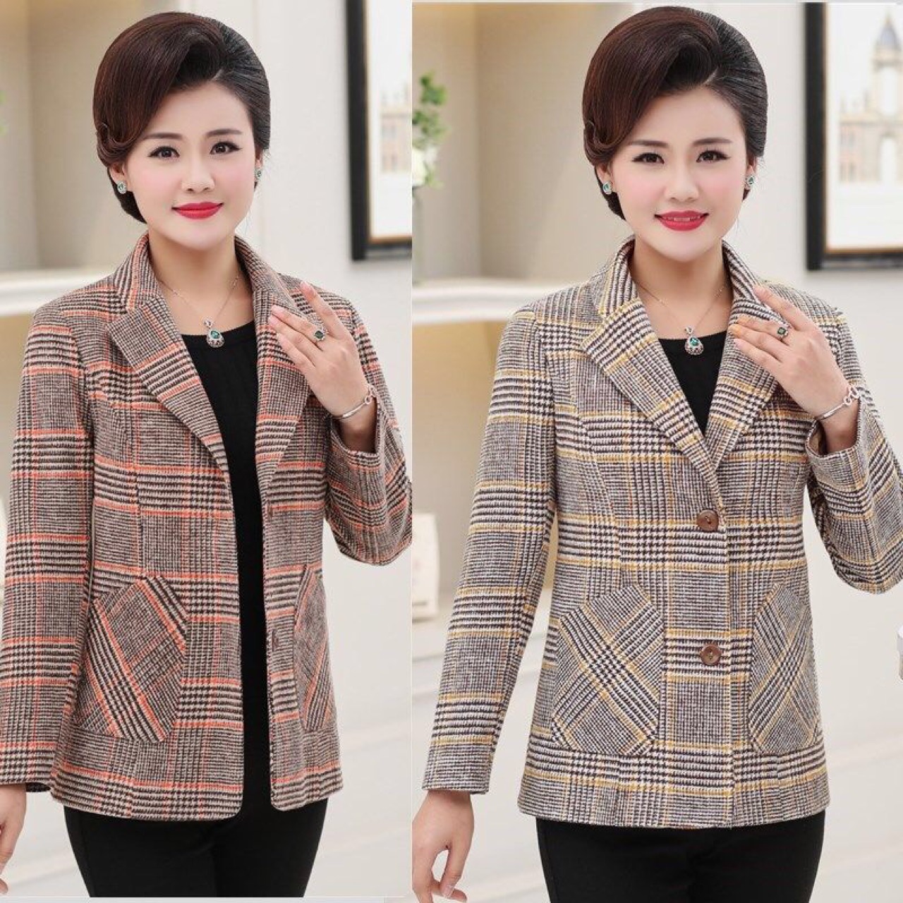 中老年女装春装短外套妈妈装春秋款小西装中年女2019新款修身外套