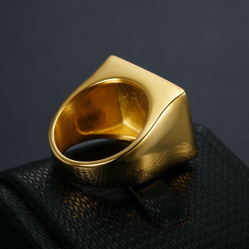 Rings Classification 1 Piece Hip-hop Geometric Titanium Steel Inlay Rhinestones Men's Rings