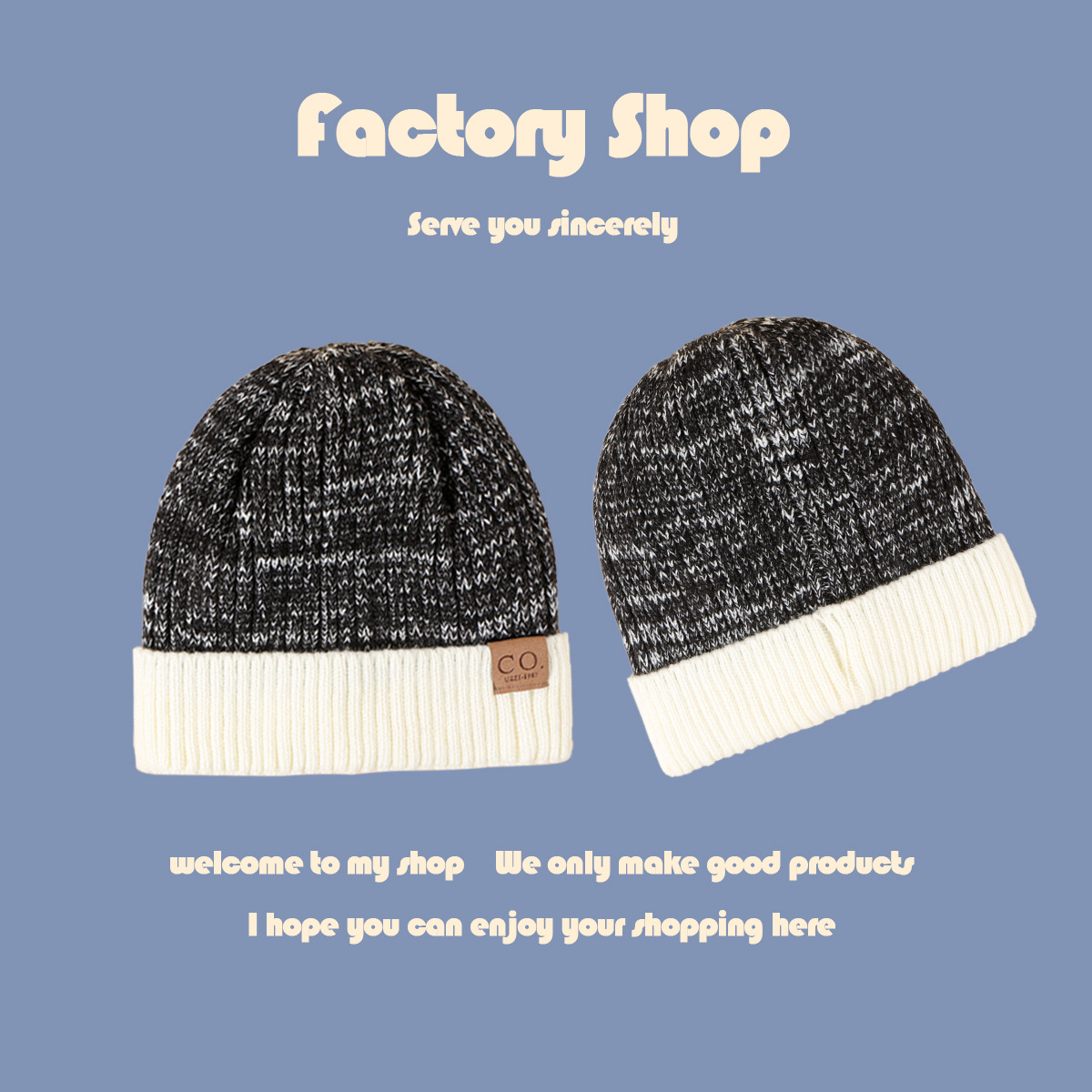 Fashion Leather Label Two-color Woolen Hat display picture 4