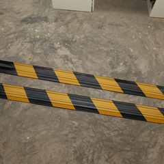 Floor isolation strip, 0.14-inch architectural metal scaffolding skirting, two-tone protective barrier, and warning line