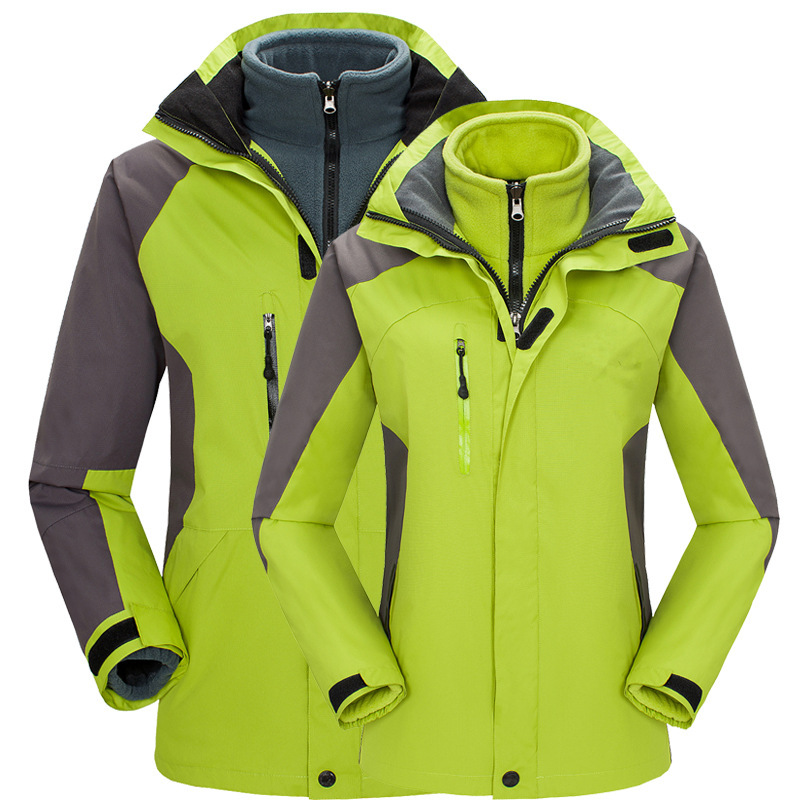 Wholesale men's and women's outdoor down jackets, two-piece winter and autumn set, detachable, thick, three-in-one, printed logo
