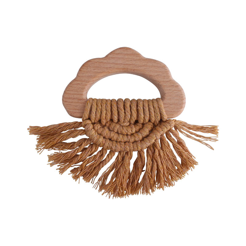 Bricolaje bebé creativo haya nube mordedor pulsera tejida a mano de algodón cuerda de juguete bebé dientes de molienda palo