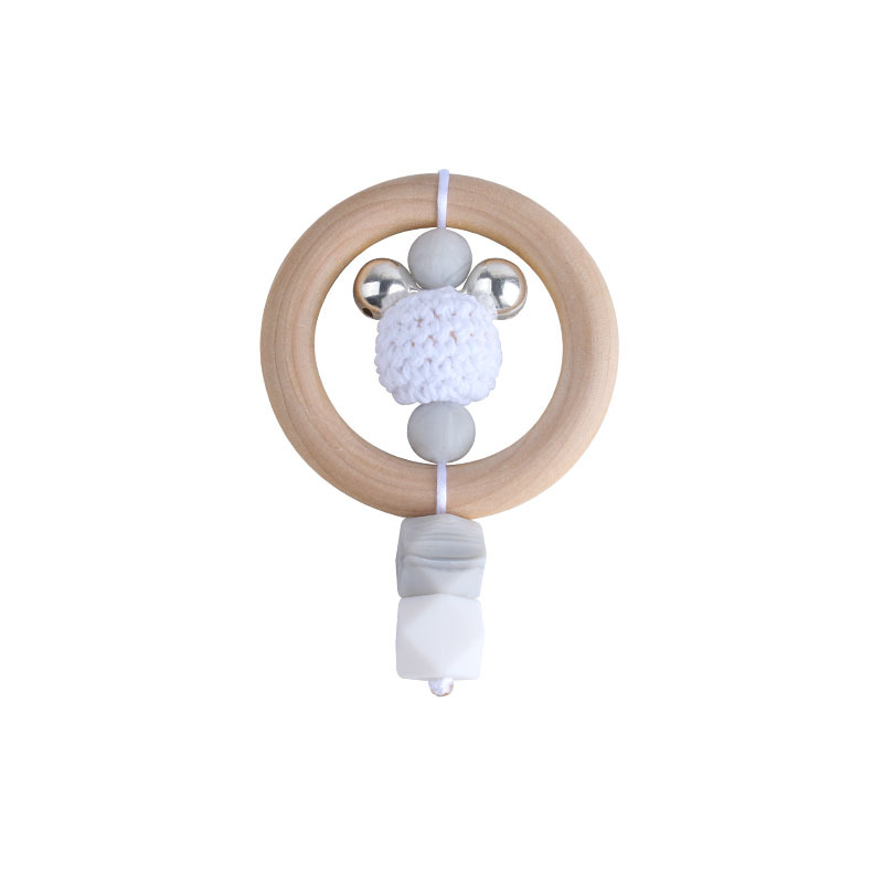 Nuevo DIY creativo Rana Hemu anillo infantil mano palo sonajero juguete mordedor de silicona teether stick