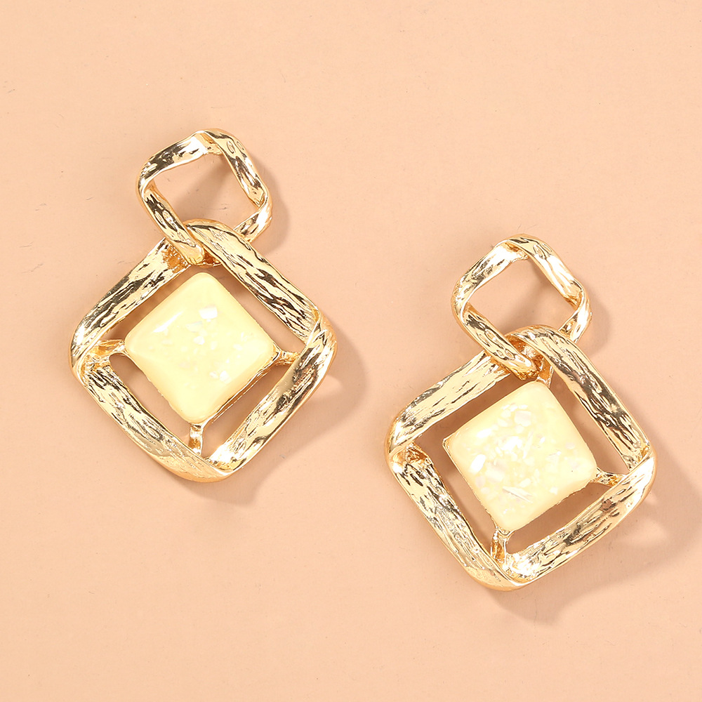 Pendientes Grandes De Diamantes Blancos De Moda display picture 1