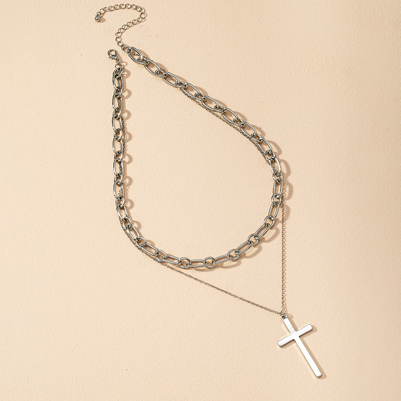 Double Cross Necklace display picture 2