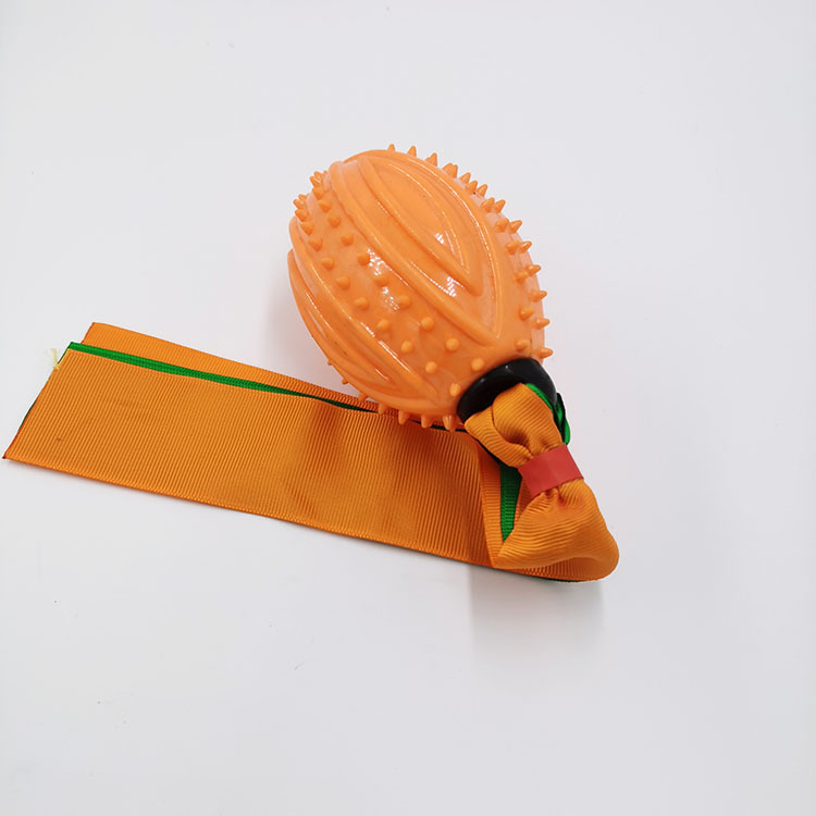 Suministro directo de fábrica TPR cinta vocal bola molar resistente a mordeduras perro de juguete Bola de entrenamiento cinta juguete para mascotas