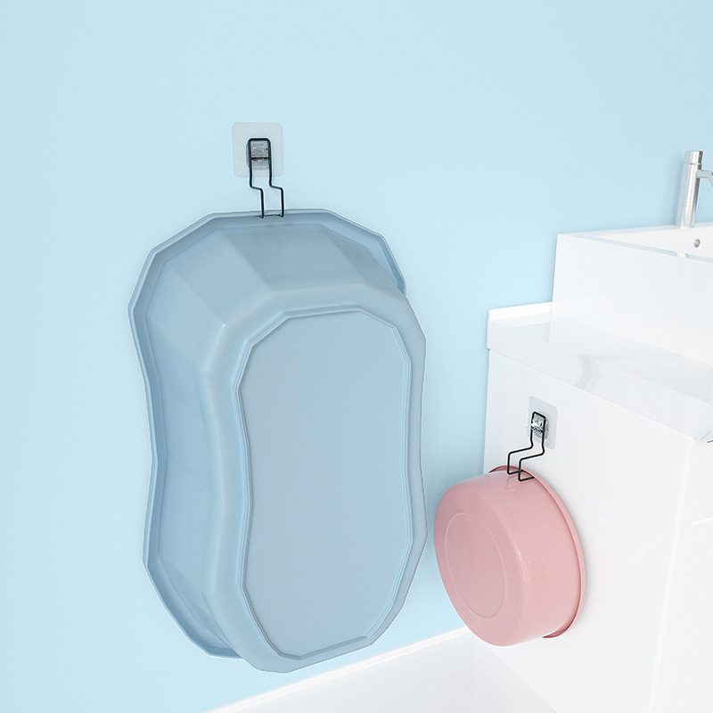 家用臉盆挂鈎浴盆免打孔衛生間廁所挂盆洗臉盆收納架浴室牆上挂鈎