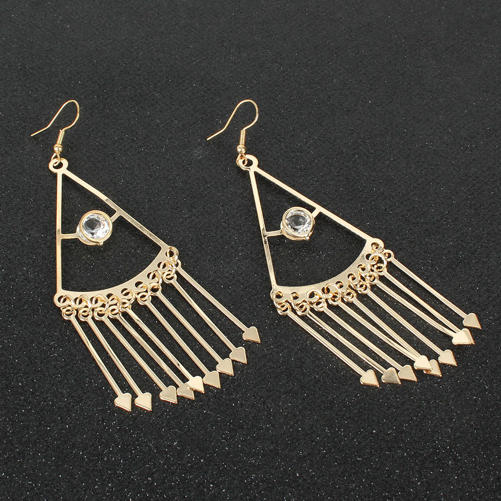 Alloy Tassel Earrings Wild Gold-plated Geometric Earrings Wholesale Nihaojewelry display picture 2