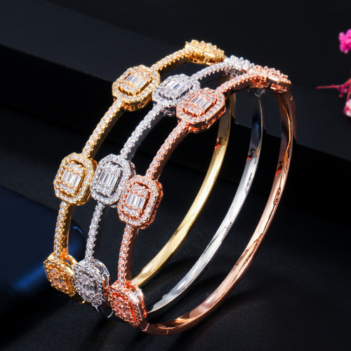Korean Fashion Amazon Wish Best Selling Bracelet for Women Versatile Micro-Setting AAA Zirconia Gold Plated