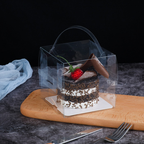 Transparent portable cake box 4-inch 5-inch cheese pastry 4-inch 5-inch birthday cake take-out box