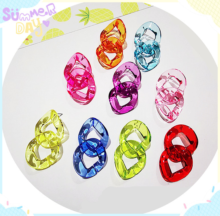 1 Pair Fashion Solid Color Patchwork Arylic Drop Earrings display picture 3