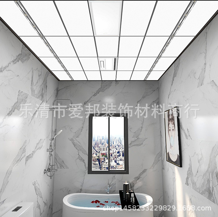 新款300*600大规格组合集成吊顶铝扣板轻奢厨房卫生间过道铝天花|ms