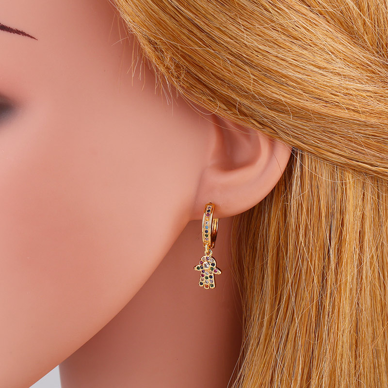 fashion microinlaid zircon simple devils eye copper earrings for women jewelry accessoriespicture9