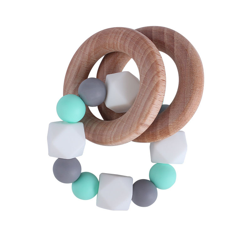 Bebé creativo Beech anillo juguete nuevo octogonal silicona teether pulsera infantil formación teether palo