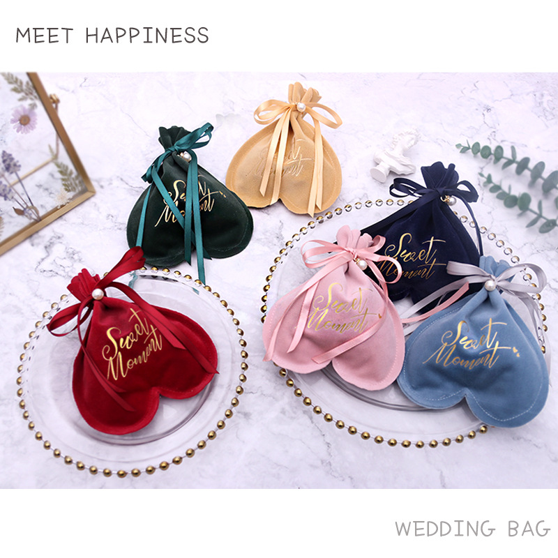 ins风高级糖盒结婚喜糖盒喜糖盒子婚礼手提式布袋丝绒喜糖袋网红