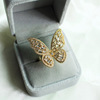 Tide, zirconium, fashionable adjustable ring, micro incrustation, Korean style